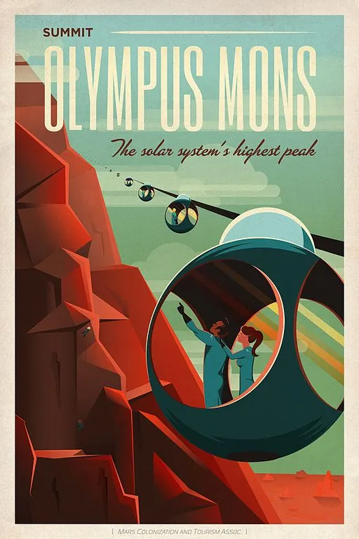 512px SpaceX Mars tourism poster for Olympus Mons